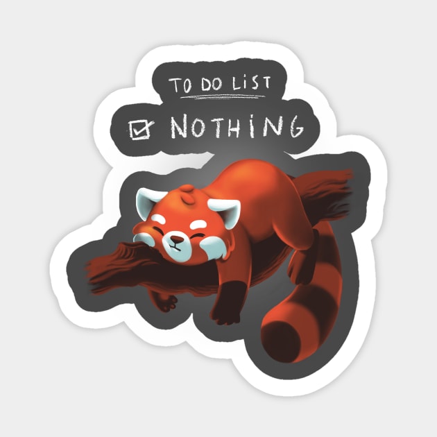 Red panda days - To Do List Nothing - Lazy Cute Animal Sticker by BlancaVidal